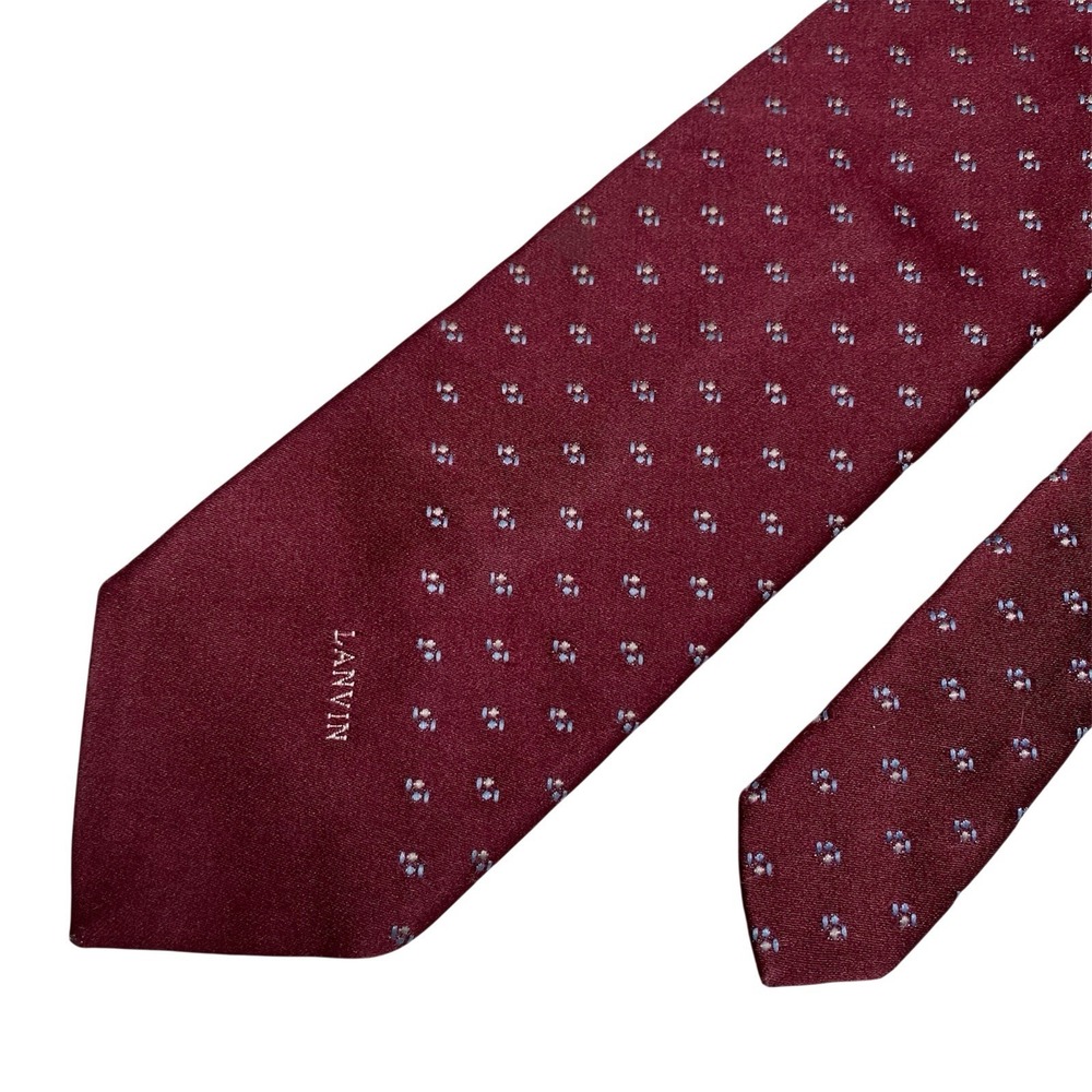 Lanvin Tie 55.5x3 Burgundy Geometric Foulard